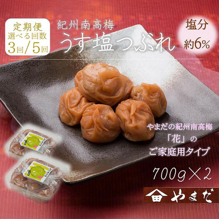 【ふるさと納税】＼選べる配送回数／【定期便】紀州南高梅うす塩つぶれ（塩分約6％）700g×2 | ふるさと納税 梅干し 南高梅 和歌山 梅 減塩 お粥 お茶漬け ご飯のお供 和歌山県 美浜町