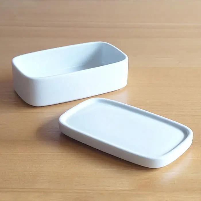 【白山陶器】【磁器のふたもの】しっとりとした白さが上品なCONTEロング 白マット 保存容器 食器 皿 【波佐見焼】 [TA52] 波佐見焼