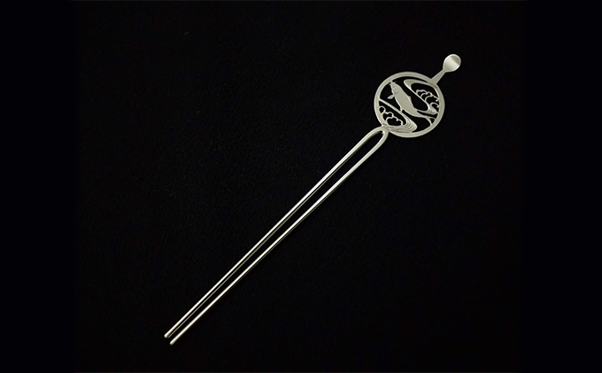 かんざし 平打ち簪 流水に鯉 かざり工芸三浦 髪飾り ヘアアクセサリー 和装 普段使い アクセサリー 民芸品 工芸品 伝統工芸品 おしゃれ かわいい 東京 東京都 墨田区