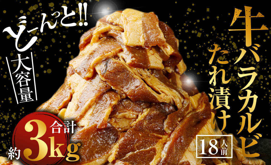 外国産 牛バラカルビたれ漬け 合計約3kg(335g×9P)