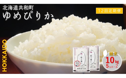 【令和8年産新米予約】定期便 12ヵ月連続お届けゆめぴりか 10kg 精米 北海道 共和町 共和町米生産友の会 ※沖縄・離島への配送不可 【2026年11月以降順次発送予定】