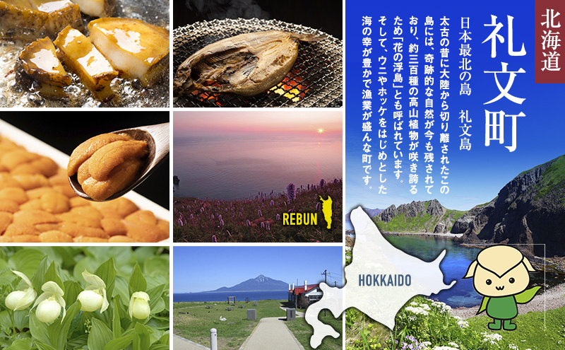 北海道 礼文島産 冷凍生うに(キタムラサキウニ) 80g×1個 ＆ 天然 冷凍蝦夷あわび 500g［野崎水産］【 うに ウニ 雲丹 生うに あわび 鮑 蝦夷あわび 冷凍あわび 刺身 バター焼き 海鮮 】