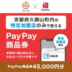 京都府久御山町　PayPay商品券(45,000円分)※地域内の一部の加盟店のみで利用可