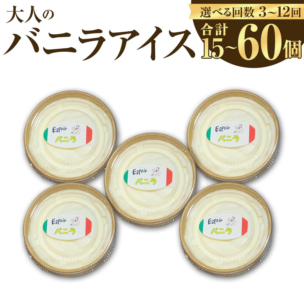 【ふるさと納税】至福の口どけ"大人のバニラアイス" 1回あたり計300g（約60g×5個入り） 1ヶ月毎 3回 6回 12回 ＜選べる定期便＞ 【極上バニラビーンズの香り】 バニラビーンズ アイスクリーム デザート スイーツ お菓子 おやつ 冷凍 国産 福岡県産 香春町 送料無料