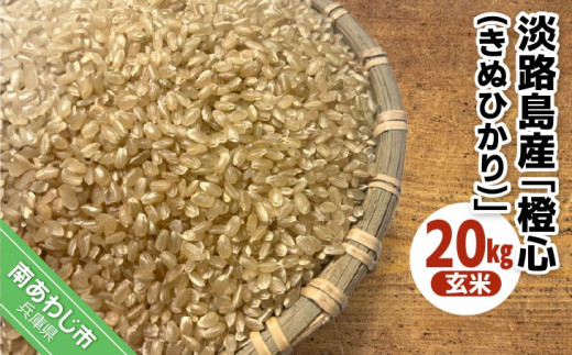 令和８年度産 新米 淡路島産「橙心(きぬひかり)」　玄米20kg　◆配送9月下旬～