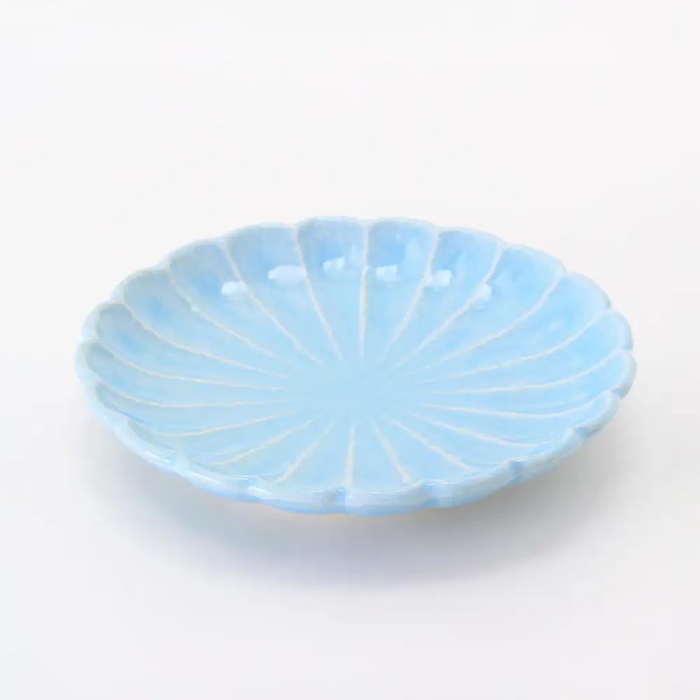 【瀬戸焼】5.0菊花丸取皿 御深井 2枚セット 【ヤマハツクリタ株式会社】 / 食器 和食器 丸皿 / 瀬戸市[BBDV021]