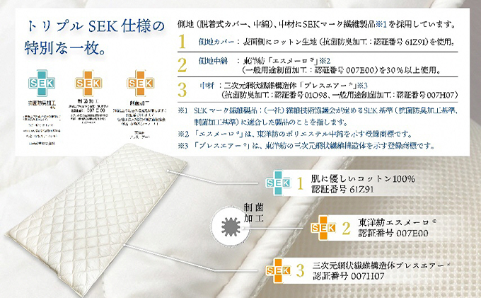 全部洗える制菌敷布団「犬鷲」セミダブル 近江布団 寝具 