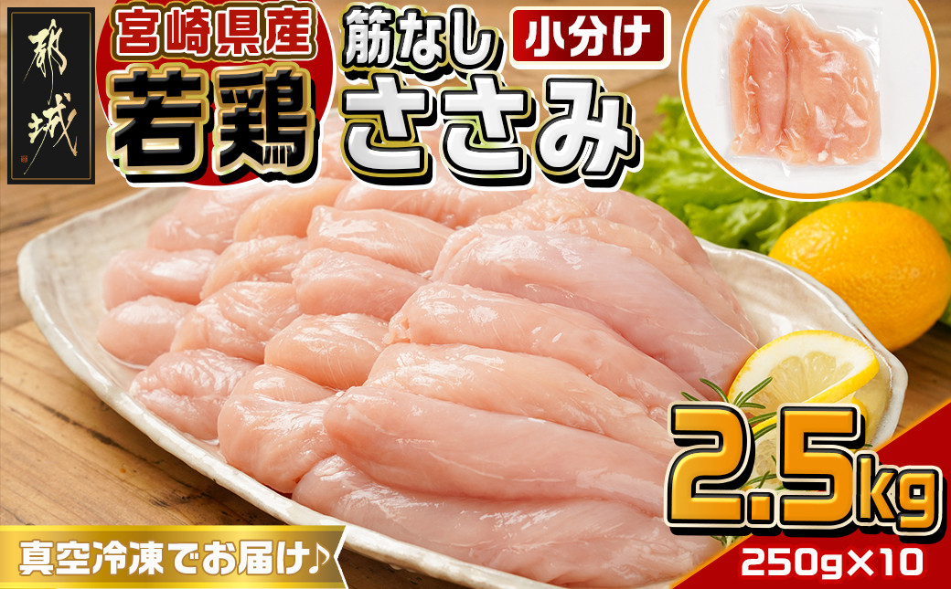 
            宮崎県産若鶏筋なしささみ2.5kg_13-M601_(都城市) 宮崎県産 若鶏 鶏肉 ささみ 筋なし 筋なしささみ サラダ ささみチーズ バンバンジー 
          