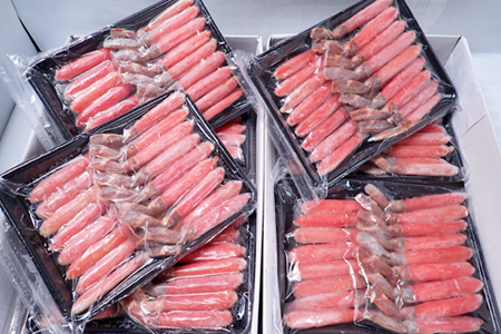 お刺身OK！生本ずわいがに棒肉ポーション4kg(500g×8P)(計128～160本) E-14001