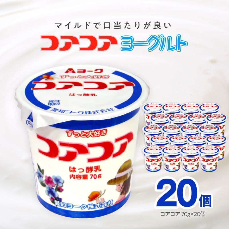 愛知ヨーク　コアコアヨーグルト　20個入　ヨーグルト デザート 健康 給食 保育園 幼稚園 小学校 中学校 支援学校 病院 高齢者施設 [108A01]