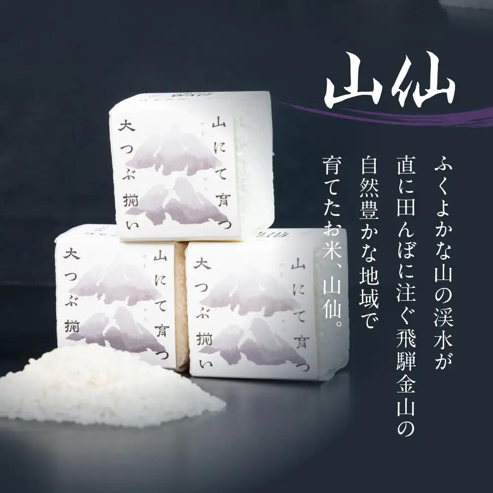 特別純米酒飛切り 720ml 1本・山仙キューブ米3個（1個 300g）【2-50】