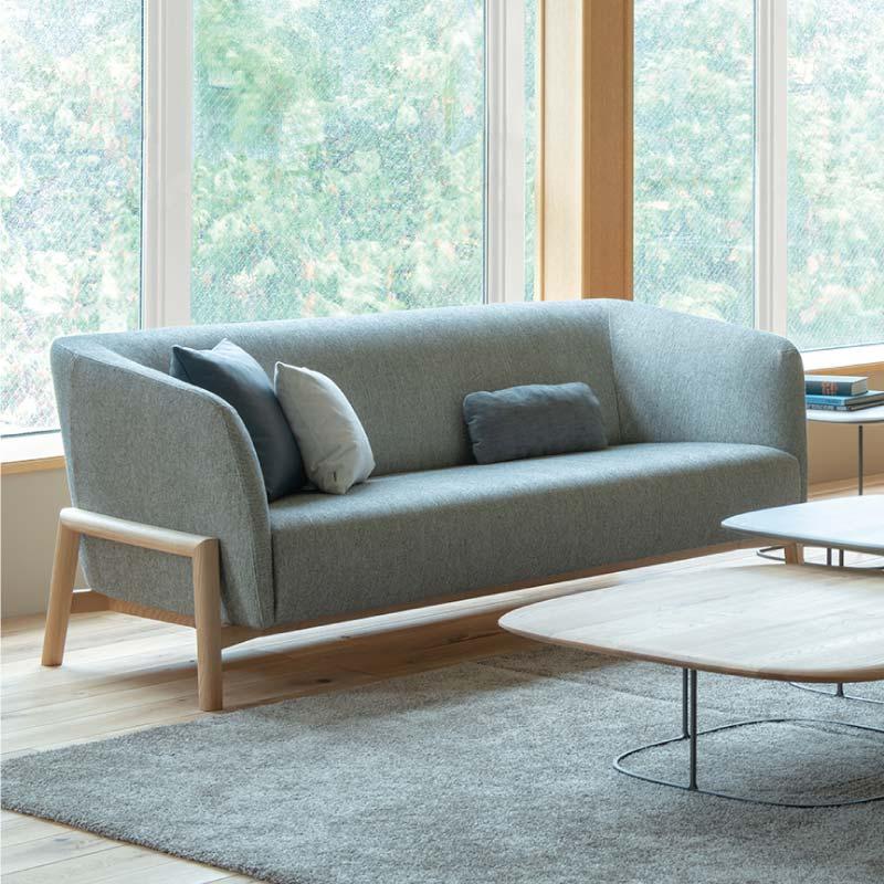 【ふるさと納税】旭川家具 カンディハウス テン リビングソファー200 北海道タモNF ／ 張地（布）マグノリアGY_01824 | 国産家具 国産 ソファー ソファ 布張り 布 ファブリック 家具 インテリア 北海道材 北海道家具 北海道 旭川市 送料無料