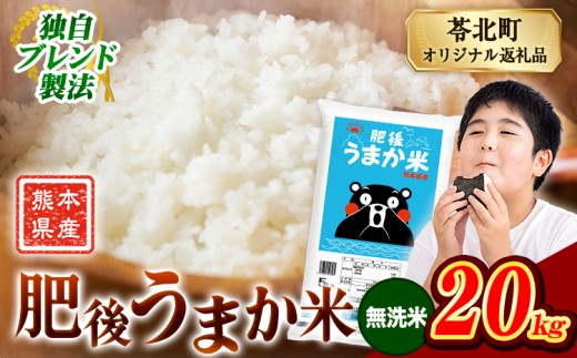 米  熊本県産 肥後うまか米 20kg（5㎏×4袋） 無洗米《7-14日以内に出荷予定(土日祝を除く)》 精米 こめ  コメ お米 おこめ ブレンド米熊本県産  コメ お米 おこめ