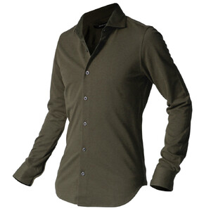 DJS-002 decollouomo メンズドレスシャツ長袖（生地／コンコルド）オリーブ／XLサイズ