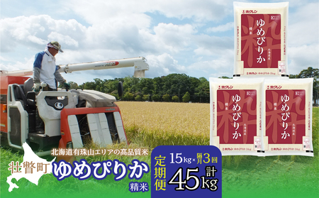 【令和7年産 隔月3回配送】（精米15kg）ホクレンゆめぴりか（精米5kg×3袋） 【 ふるさと納税 人気 おすすめ ランキング 北海道産 壮瞥 定期便 隔月 精米 米 白米 ゆめぴりか 甘い おにぎり おむすび こめ 贈り物 贈物 贈答 ギフト 大容量 詰合せ セット 北海道 壮瞥町 送料無料 】 SBTD042