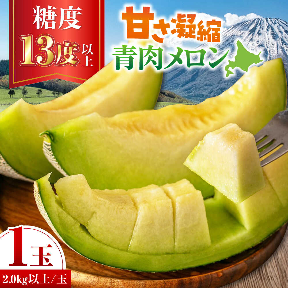 【ふるさと納税】【2026年7月下旬以降順次発送】【ニセコ町産】 青肉メロン 大玉1玉《喜茂別町》【ニセコビュープラザ直売会協同組合】 メロン 化粧箱入り フルーツ 果物 青肉 先行予約 常温 常温配送 北海道 [AJAH029]