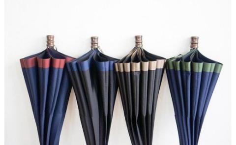 【数量限定】橘　折りたたみ傘　60cm　10本骨(ネイビー×ワイン)