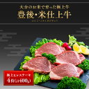 【ふるさと納税】牛肉 ステーキ 赤身 ヒレ 4枚 （計400g） 豊後・米仕上牛 ヒレステーキ 数量限定 希少部位 国産 肉 和牛 冷凍