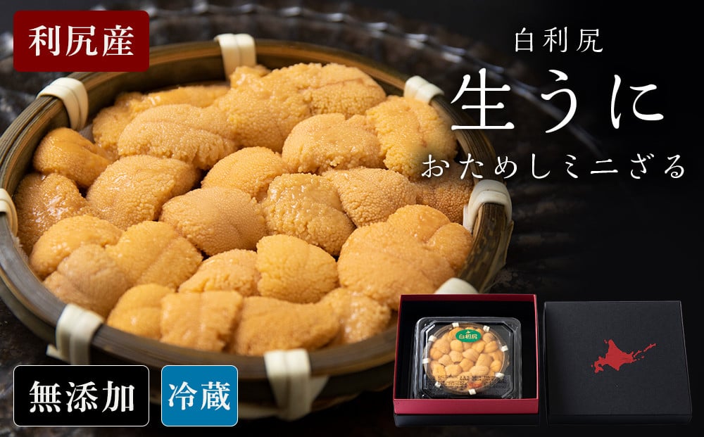 
            【2025年6月より発送】白利尻 生うに お試しミニざる ムラサキウ二 60ｇ 海鮮 海産物 魚介類 うに 冷蔵
          