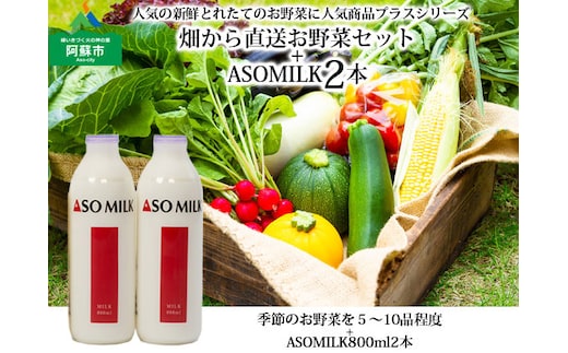 
										
										季節のお野菜セットと阿部牧場ASOMILK800ml×2本セット
									