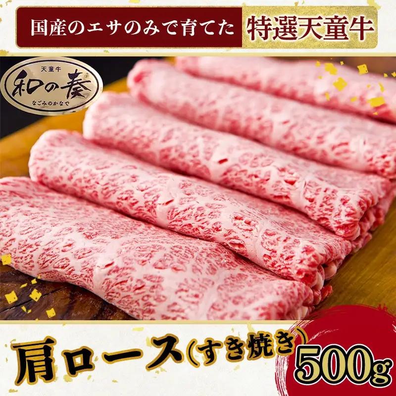 農林水産大臣賞受賞 特選 天童牛 " 和の奏 " 肩ロース ( すき焼き用 ) 500g 山形牛 和牛 牛肉 08-27-021