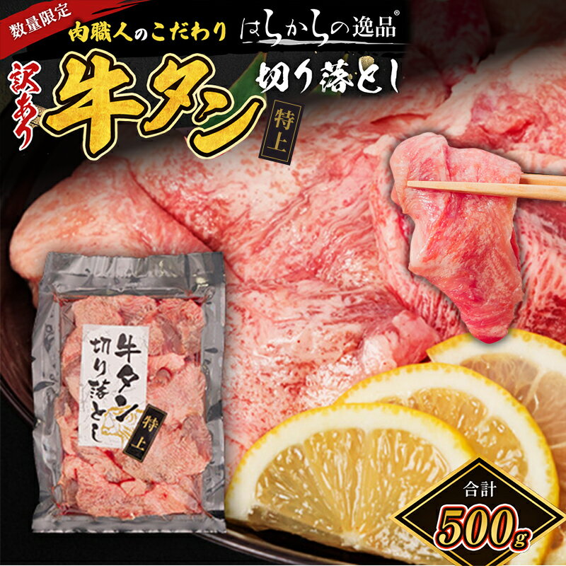 【ふるさと納税】数量限定 訳あり 牛タン 上タン はらからの逸品 切り落とし 500g 牛たん 上たん 小分け 焼肉 スライス 牛 牛肉 肉 お肉 ぎゅうたん おつまみ バーベキュー BBQ 塩 はらから 不揃い 規格外 【レビューキャンペーン対象】