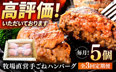 【3回定期便】牧場直営店の手作りハンバーグ（140g×5個）【川﨑畜産】[IAX057]