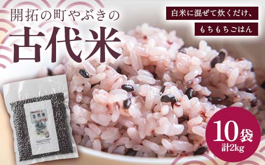 【令和7年産】開拓の町やぶきの古代米 10袋（2㎏）セット（自然乾燥）F6U-133