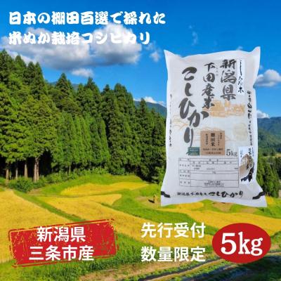 ふるさと納税 三条市 先行受付 [数量限定] 棚田米 米ぬか栽培コシヒカリ5kg 新潟県 三条市 【014S086】