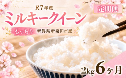 【定期便】令和7年産 ミルキークイーン 2㎏（2kg×1袋）× 6か月 定期便 米 お米 ごはん 白米 佐々木耕起組合 プレゼント ギフト 贈答 定期便 新潟県 新潟産 新発田産 D42_002