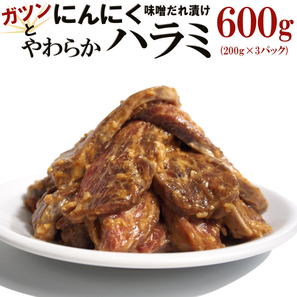 ガツンとにんにくやわらかハラミ味噌だれ漬け600g（200g×3） 372013_KA005