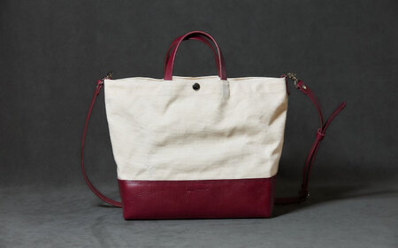 レザー×キャンバス トートバッグ ワイン M / 2WAY レザー トート トートバッグ ショルダー ショルダーバッグ 鞄 かばん マザーズバッグ 通勤 通学 BAG bag バック バッグ 革 ギフ