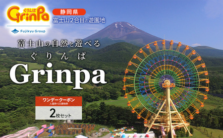 遊園地 ぐりんぱ ワンデークーポン 2枚セット Grinpa 富士山 ゆうえんち テーマパーク アトラクション 家族旅行 観光 お子様 アクティビティ