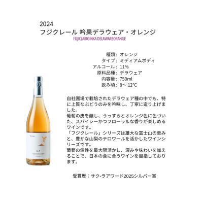 ふるさと納税 山梨市 フジクレールワイナリー 吟果デラウェア・オレンジ 750ml×1本 |  | 01