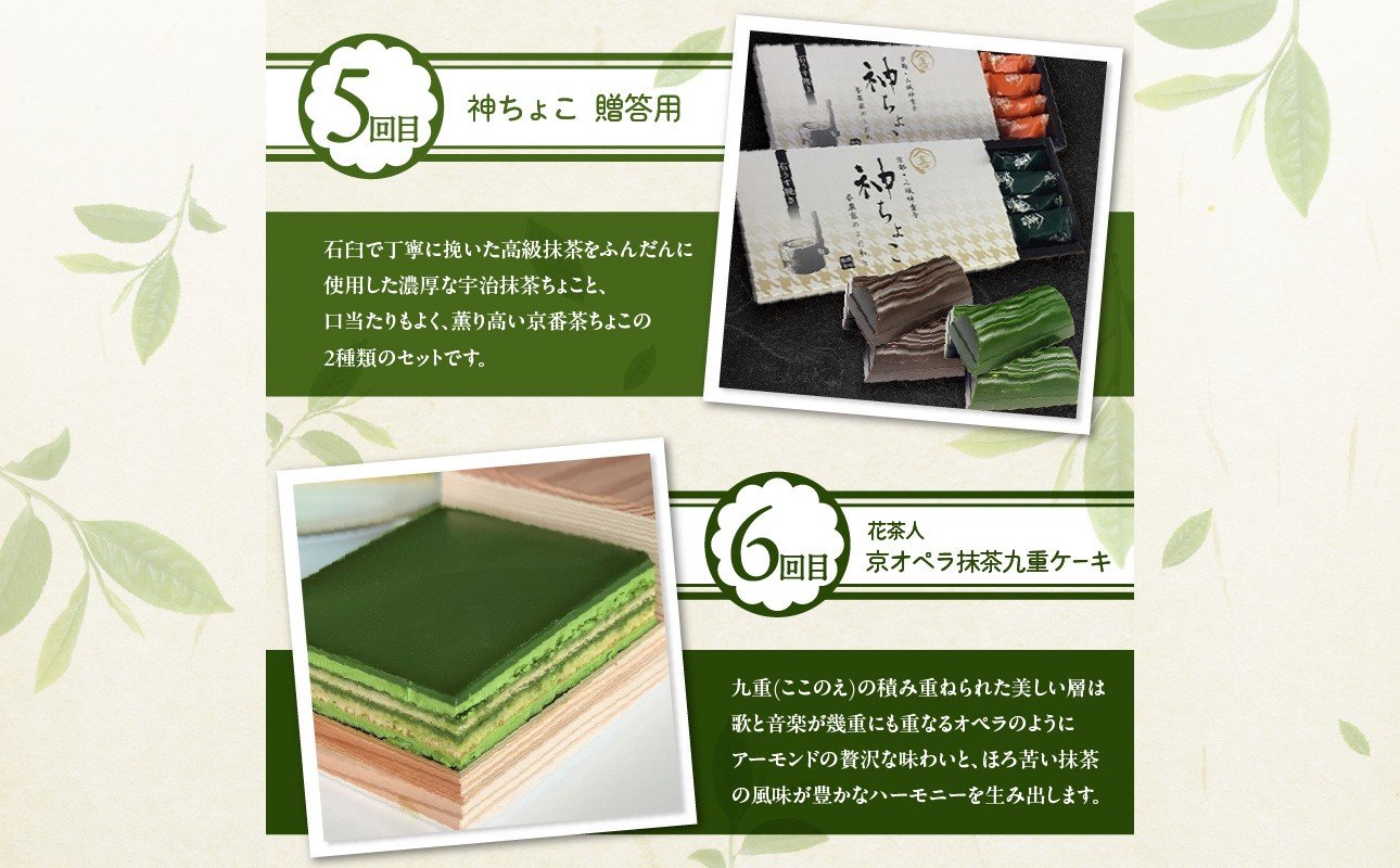 木津川市厳選スイーツを毎月お届け！！定期便6か月