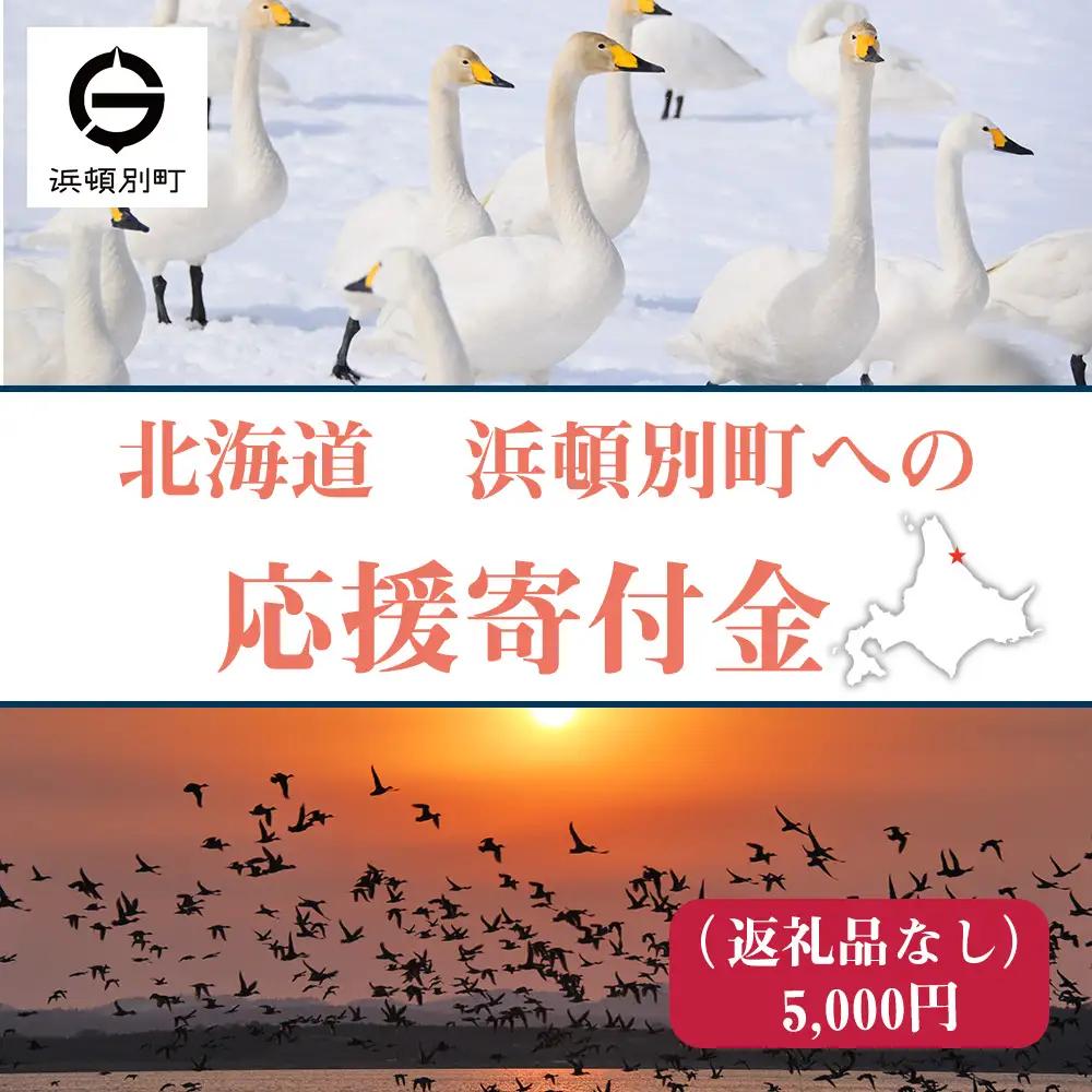 北海道 浜頓別町 ☆応援寄附金☆【返礼品なし】5,000円分 ふるさと納税 寄附のみ