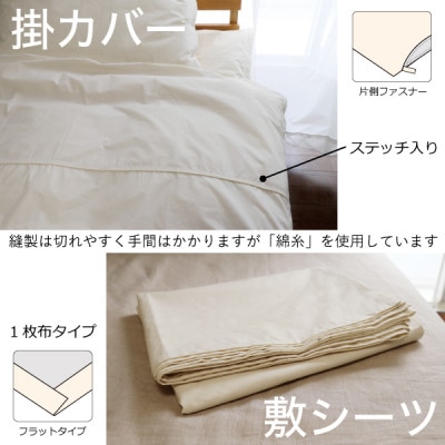 有機高密度防ダニカバー・掛カバー敷シーツ2点セット(シングル)【オーガニック認証製品】【1693606】