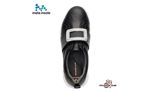 マドラス 婦人靴 特許meta insole搭載ビジューデザインのレザースニーカー [MADRAS MAL9117MT] (カラー：ブラック、サイズ：36(23.0cm相当)) ブラック 36(23.