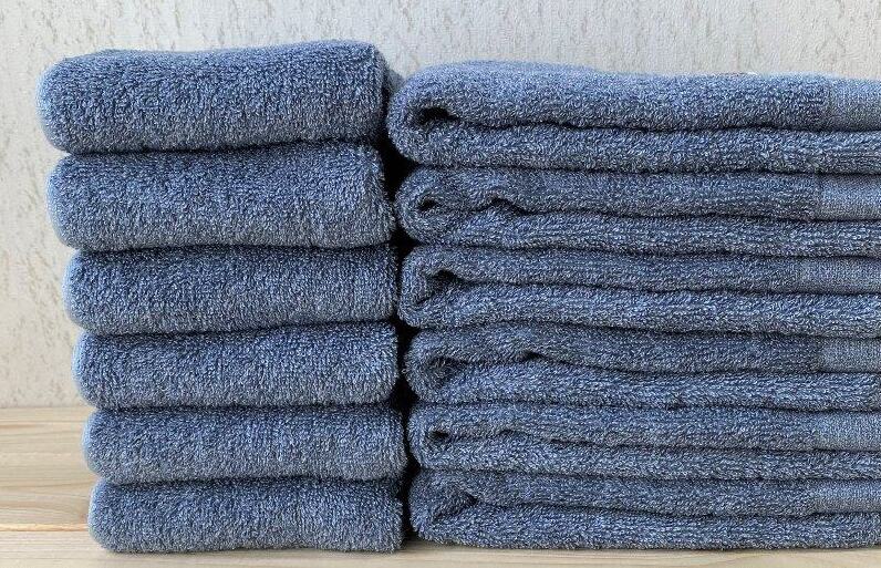 コットンＷ ハンドタオル 12枚（ブルー）【泉州こだわりタオル】【泉州タオル 国産 吸水 普段使い 無地 シンプル 日用品 家族 ファミリー】 G1545_イメージ2