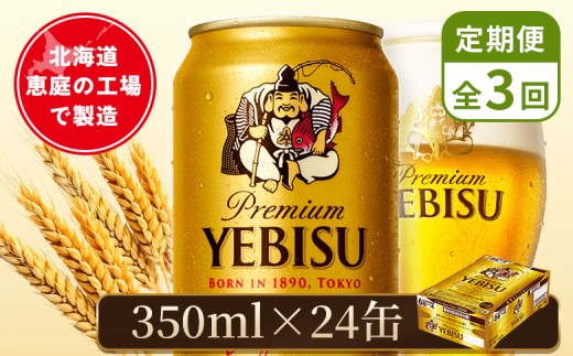 
                  【定期便：全3回】サッポロヱビスビール 350ml×24本 | サッポロビール 350ml サッポロ エビス ヱビス ビール 生ビール オンライン 申請 北海道 恵庭 お酒 酒 定期便 定期 3回 3ヶ月 恵庭市【880060021903】
                