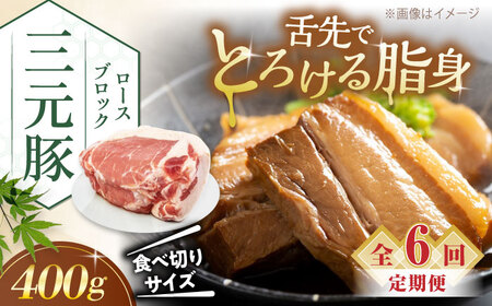 【全6回定期便】平田牧場 ロース ブロック 400g  豚肉 ローストポーク 煮豚 [AJAP167]