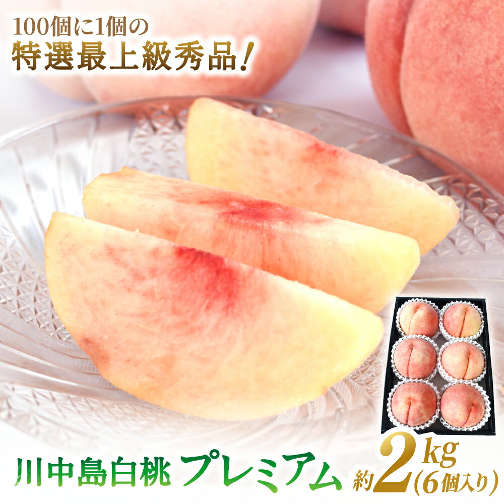 【ふるさと納税】 【2026年発送分先行予約】数量限定！【モモ】川中島白桃 約2kg 6個入 100個に1個の特選最上級秀品！ こだわり農家厳選！【2026年7月末から8月末順次発送】/ 和歌山県 かつらぎ町 もも 桃 高級 贅沢 特選