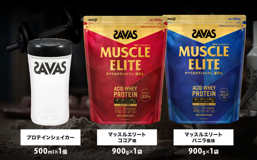 【2ヶ月毎に6回お届け】ザバス プロテイン 王道セット（ココア味 900g・バニラ風味 900g・シェイカー）