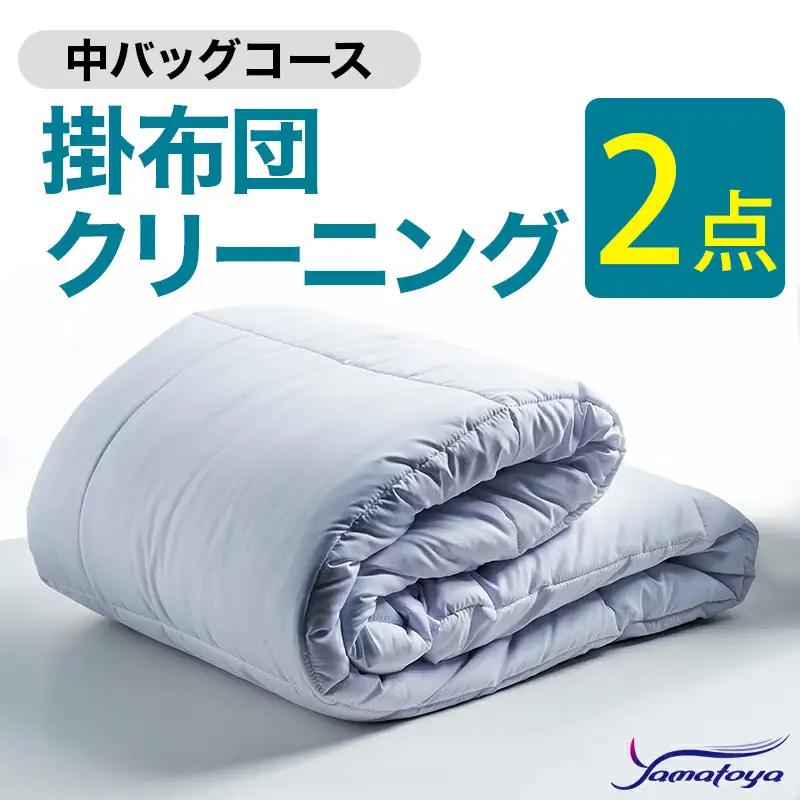 掛布団クリーニング 2点パック 中バッグコース 【丁寧 丸洗い セミダブル 掛け布団 寝具 こたつ 丸洗い クリーニング シーツ 高品質ヤマトヤクリーニング 糸魚川 帰省 年末年始 実家 寝具 布団クリーニング】