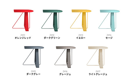 ＮＥＬ　カフェテーブル　タイプＡ　オーバーハング天板 アクセントカラー ZH16(グレージュ)