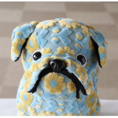 ふるさと納税 橋本市 NAKAYA KINKAZAN TEXTILE　ぬいぐるみ　モンちゃん(ブルドック)ブルー/イエロー |  | 01