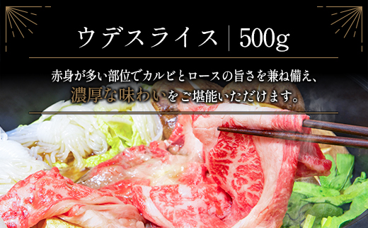 ［10日以内出荷！スピード便！］ 宮崎牛 ウデスライス 500g 牛肉 肉質等級4等級 国産【B531-10D】