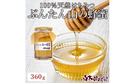 爽やかな香り広がる100%天然蜂蜜 ぶんたん山の蜂蜜 360g 【白木果樹園】