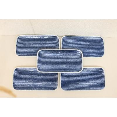 ふるさと納税 長崎県 【波佐見焼】23.5×12cm長角皿5枚組藍染駒筋【西海陶器】5　32570