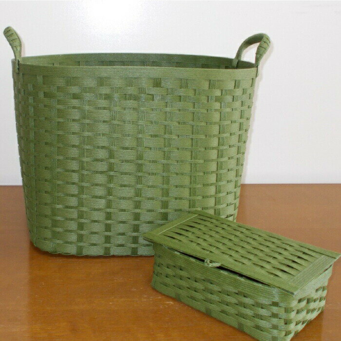 【ふるさと納税】【新春感謝祭】15-179 ランドリーボックス・マスクケース付(グリーン)